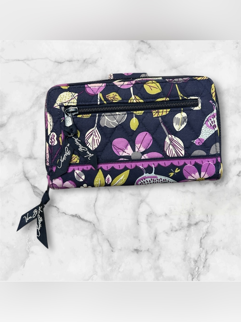 Vera Bradley Turnlock Wallet  "Floral Nightingale" - Picture 2 of 9